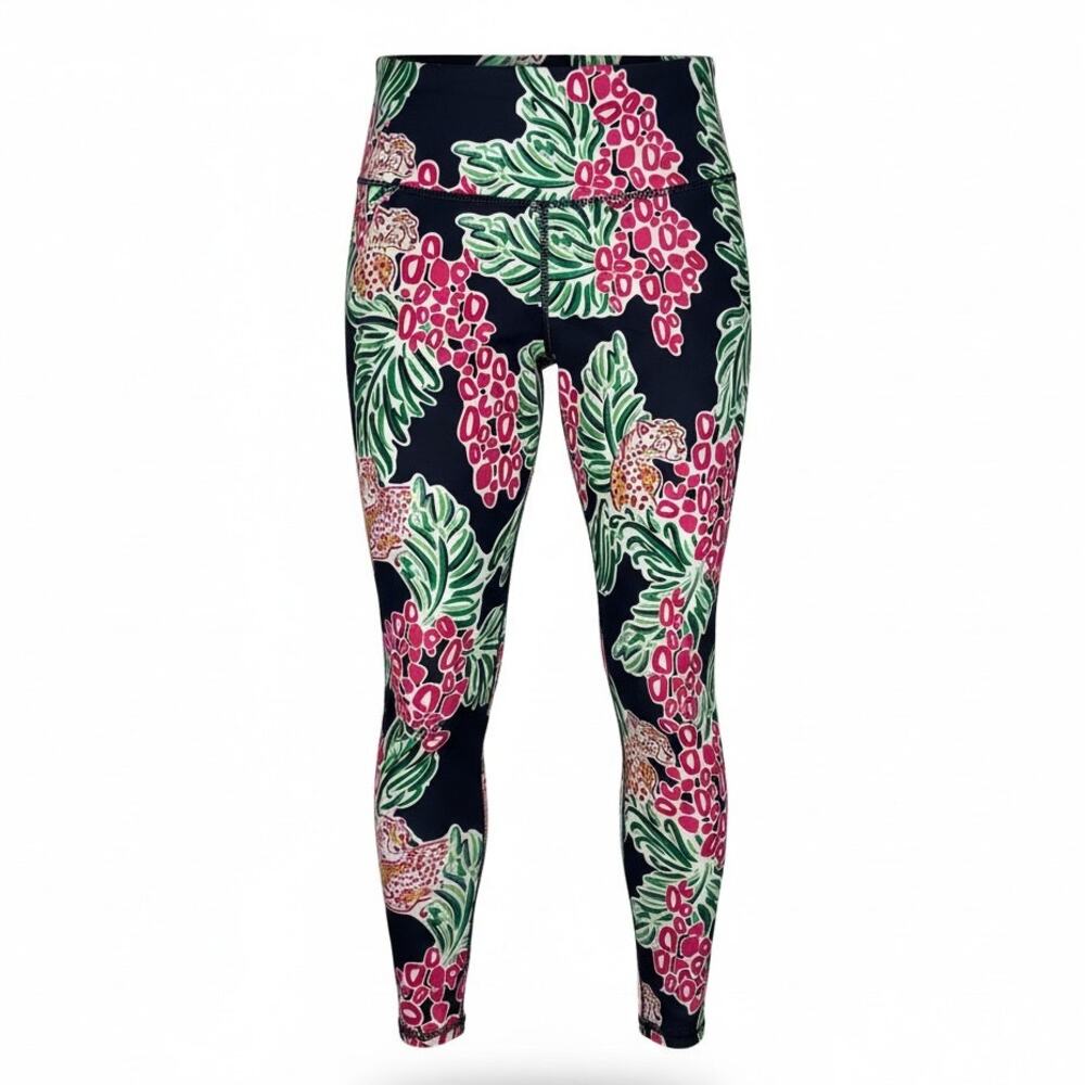 Crown & Ivy Women's Medium Activewear Athletic Blue Floral Animal Print NWT